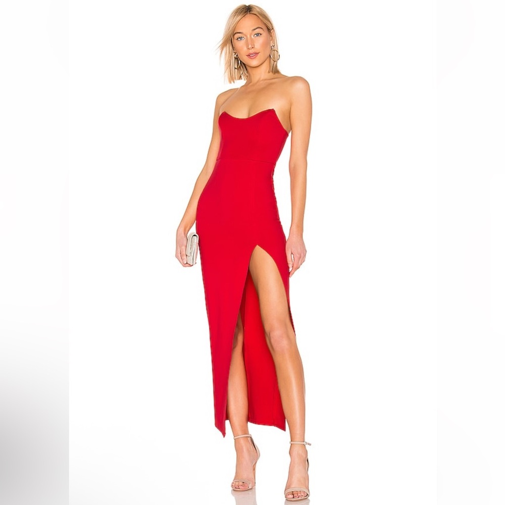 Superdown Ryleigh Strapless Maxi Dress in Red - Event, Party